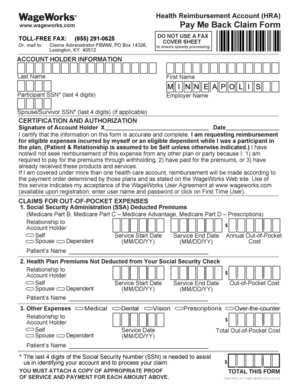 Health Reimbursement Account (HRA) Pay Me Back Claim Form