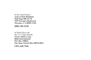 Acura Warranty Change of Address Form