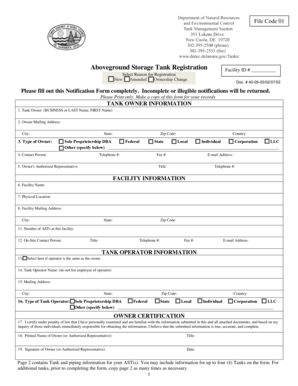 Aboveground Storage Tank Registration Form