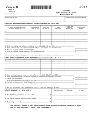 Kentucky Capital Gains and Losses Form 741