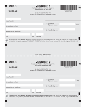 2013 Maine Estimated Tax Payment Voucher for Estates and Trusts