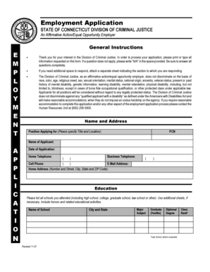 Connecticut Employment Application