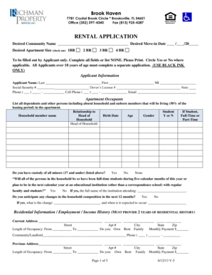 Rental Application Form