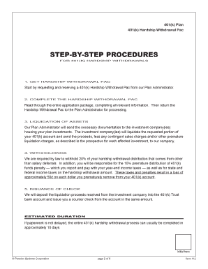 401(k) Hardship Withdrawal Form