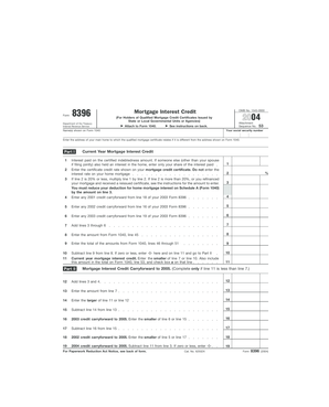Form 8396 Mortgage Interest Credit