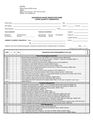 Hazardous Waste Inspection Form