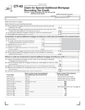 New York Special Additional Mortgage Recording Tax Credit Form
