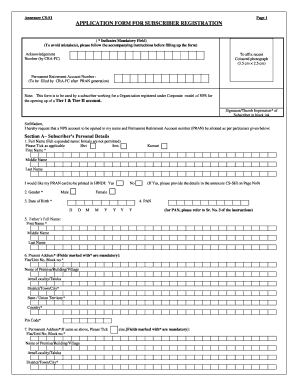 NPS Subscriber Registration Form