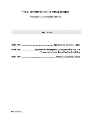 Texas Workplace Accommodation Request