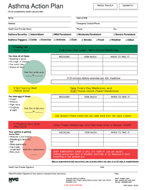 Asthma Action Plan Form