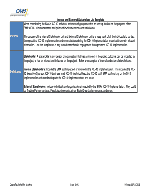Stakeholder list template