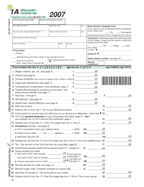 Wisconsin Income Tax Form 1A
