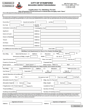 Stamford Building Permit Application