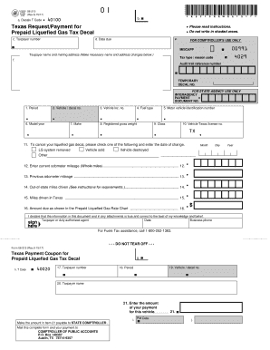 Texas Prepaid Liquefied Gas Tax Decal Request