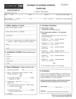 California Form 700 Statement of Economic Interests
