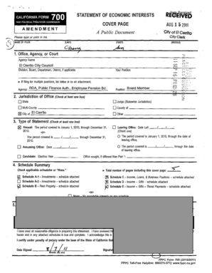 California Form 700 Statement of Economic Interests