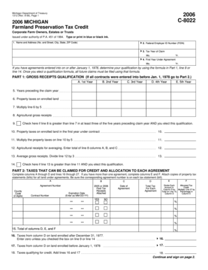 Michigan Farmland Preservation Tax Credit Form