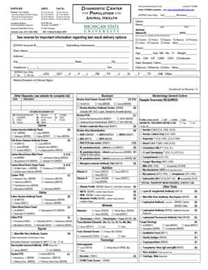 General Submission Form for Veterinary Samples