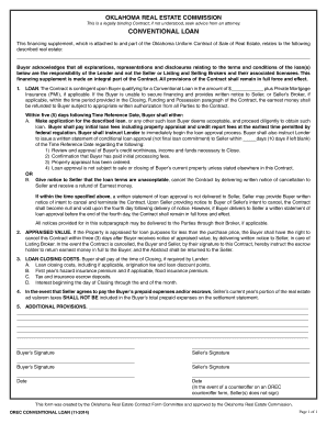 Oklahoma Conventional Loan Contract