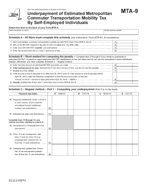 New York MTA-9 Underpayment Penalty Form