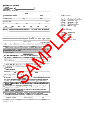 Maryland Uniform Civil Citation