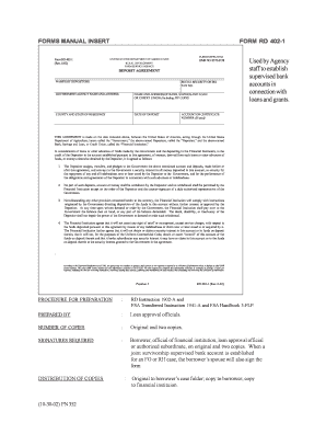 USDA Farm Service Agency Deposit Agreement