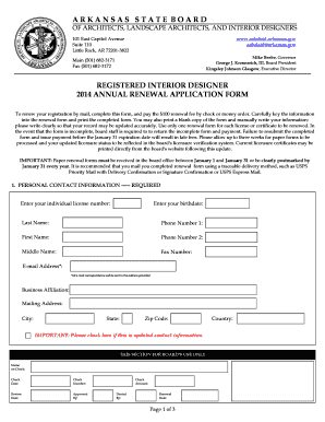 Arkansas Registered Interior Designer Annual Renewal Application