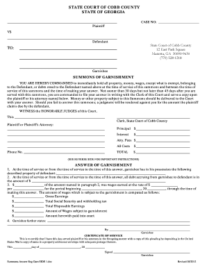 Summons of Garnishment