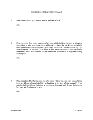 Interrogatories to Defendant