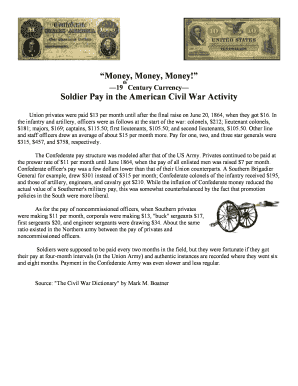 Soldier Pay in the American Civil War Activity