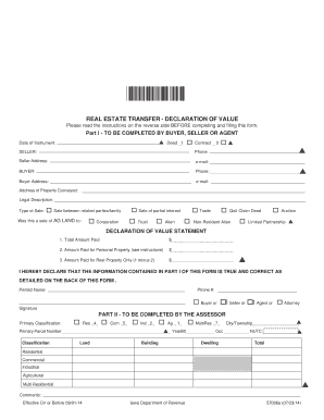 Iowa Real Estate Transfer Declaration of Value