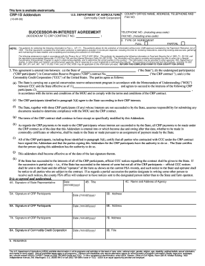 USDA CRP-1D Addendum Agreement