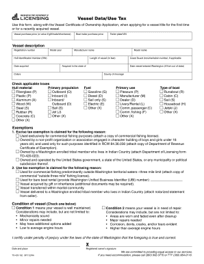 Washington Vessel Title Application