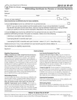 Iowa W-4P Withholding Certificate