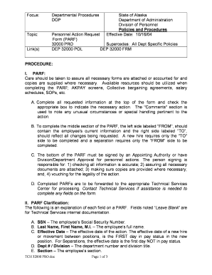 Alaska Personnel Action Request Form