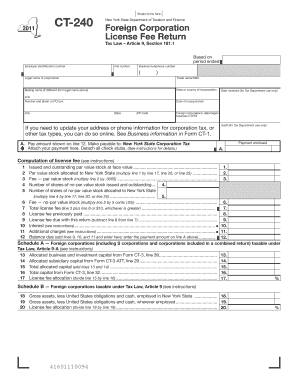 New York State Foreign Corporation License Fee Return