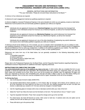 Professional Engineer Reference Form