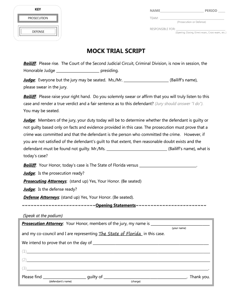 Mock Trial Script Template Fill and Sign Printable Template Online