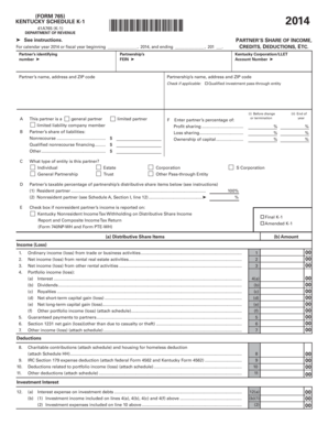 Kentucky Schedule K-1 Form 765