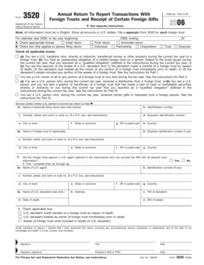 Form 3520 Foreign Trust Tax Return