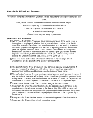 Utah Affidavit and Summons
