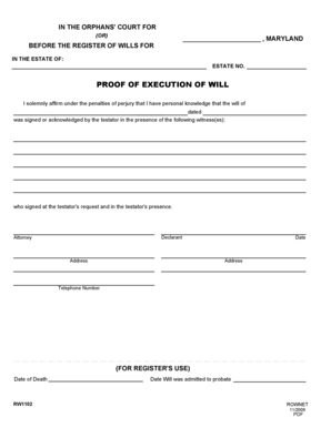 Proof of Execution of Will