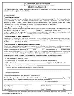 Oklahoma Commercial Financing Contract