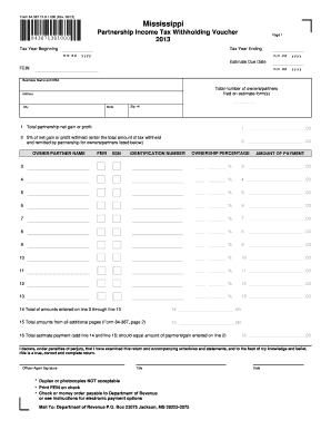 Mississippi Partnership Income Tax Withholding Voucher