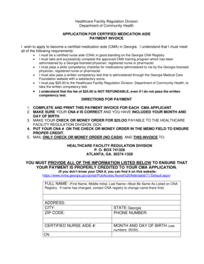 Georgia Certified Medication Aide Application