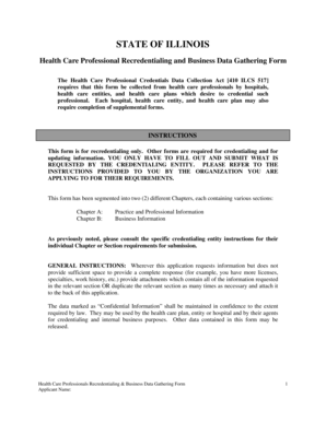 Illinois Health Care Professional Recredentialing Form