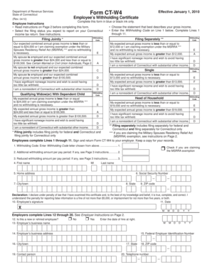 Connecticut Employee’s Withholding Certificate