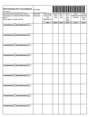 Virginia Schedule VK-1 Consolidated PTE's FEI