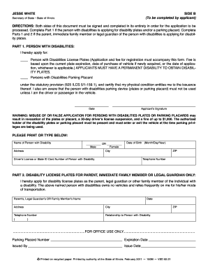 Illinois Persons with Disabilities Parking Placard Application