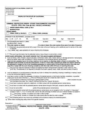 California Criminal Protective Order